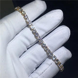 925 Sterling Silver 4mm Tennis Bracelet Bangle for Women Wedding Jewelry