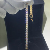 925 Sterling Silver 4mm Tennis Bracelet Bangle for Women Wedding Jewelry