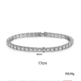 925 Sterling Silver 4mm Tennis Bracelet Bangle for Women Wedding Jewelry