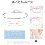 925 Silver CZ Zircon Long Bar Bracelet for Women