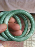 Hand Carved Round Jade Bracelet Light Green
