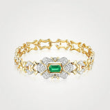 Vintage 18K Emerald Bracelets Female Charms Bracelets Banquet Party