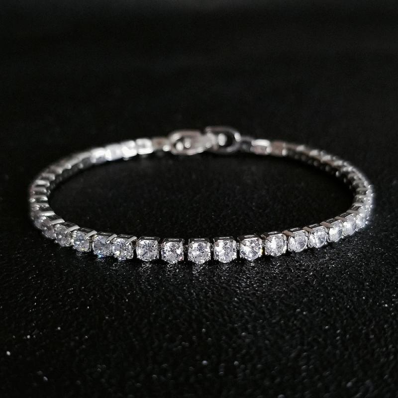 4mm CZ Tennis Bracelet Bangle for Women Wedding Party