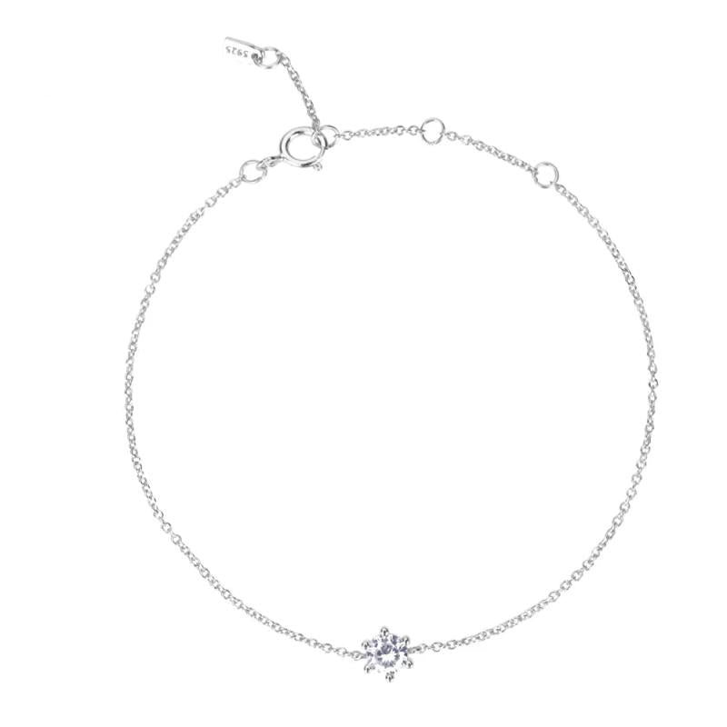 925 Silver 4.5MM Zircon CZ Chain Bracelet Bangle for Women