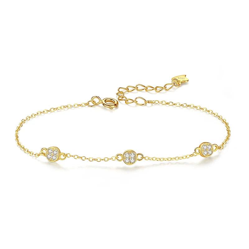 925 Silver Bracelet Rose Flower CZ Women Wedding Party Fine Jewelry
