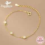 925 Silver Bracelet Rose Flower CZ Women Wedding Party Fine Jewelry
