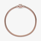 925 Silver Bracelet Rose Daisy Flower Barrel Clasp Snake Chain Bangle