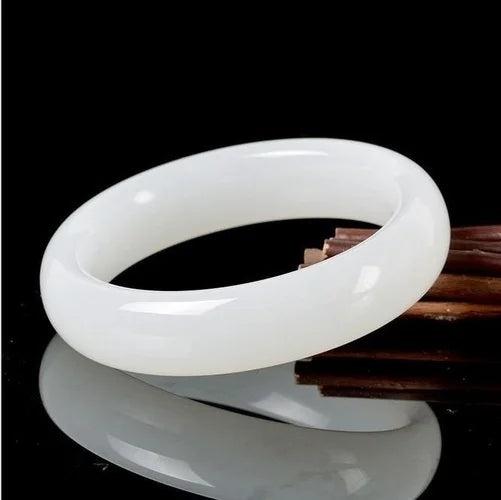 Hand-Carved Natural Jade Bangle Bracelet Charm