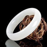 Hand-Carved Natural Jade Bangle Bracelet Charm