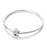 925 Sterling Silver Love lock Snake Chain Cat Claw Bracelet
