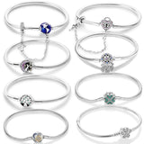 925 Sterling Silver Love lock Snake Chain Cat Claw Bracelet