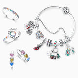 925 Sterling Silver Love lock Snake Chain Cat Claw Bracelet