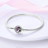 925 Sterling Silver Love lock Snake Chain Cat Claw Bracelet