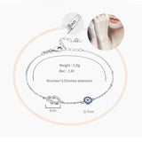 Kaletine 925 Silver Bracelet Good Luck Evil Eye Charm Jewelry