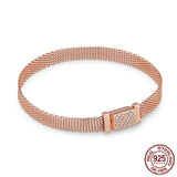 925 Silver & Rose CZ Reflection Bracelet for Women