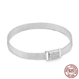 925 Silver & Rose CZ Reflection Bracelet for Women
