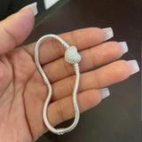 925 Sterling Silver Snake Chain Bracelet Charm Pandora for Women