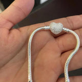 925 Sterling Silver Snake Chain Bracelet Charm Pandora for Women