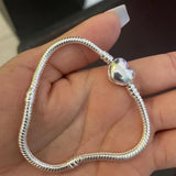 925 Sterling Silver Snake Chain Bracelet Charm Pandora for Women