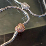 925 Sterling Silver Snake Chain Bracelet Charm Pandora for Women