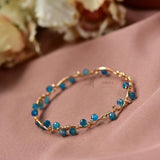 14KGF Natural Stone Wrap Bracelet Bangle Charm Bracelet Women Gift