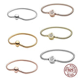 925 Sterling Silver Heart Snake Chain Bracelet
