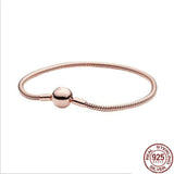 925 Sterling Silver Heart Snake Chain Bracelet