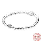 925 Sterling Silver Rose Barrel Buckle Bracelet for Women