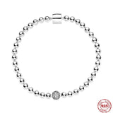 925 Sterling Silver Rose Barrel Buckle Bracelet for Women
