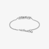 925 Silver Crystal Hearts Chain Bracelet for Women