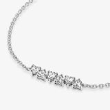 925 Silver Crystal Hearts Chain Bracelet for Women