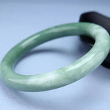Natural Green Jade Bangle Bracelet Hand-Carved Charm Jewelry Amulet