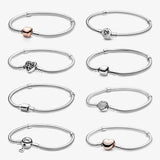 925 Silver Bracelet with Rose Charms for Women