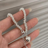 925 Sterling Silver Heart Iron Vintage Bracelet Gift