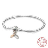925 Sterling Silver Zircon Leaf Chain Bracelet for Women