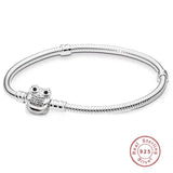 925 Sterling Silver Zircon Leaf Chain Bracelet for Women