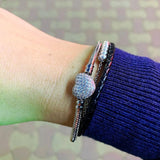 925 Sterling Silver Zircon Leaf Chain Bracelet for Women