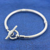 925 Silver Bracelet Family Tree Heart Moments Pave Link DIY Bangle