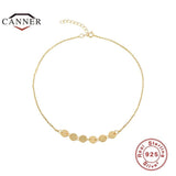 925 Sterling Silver 6 Discs Short Wild Bracelet For Women