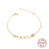 925 Sterling Silver 6 Discs Short Wild Bracelet For Women