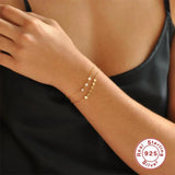 925 Sterling Silver 6 Discs Short Wild Bracelet For Women