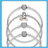 925 Silver Femme Heart Leaves Clasp Femme Snake Chain Bracelet For Women