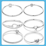 925 Silver Femme Heart Leaves Clasp Femme Snake Chain Bracelet For Women