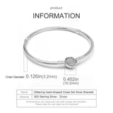 925 Silver Femme Heart Leaves Clasp Femme Snake Chain Bracelet For Women