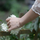 925 Silver Three Butterflies Zircon Bracelet Plated 14k