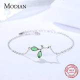 925 Sterling Silver Peridot Bracelet Women Link Charm Bracelet