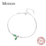 925 Sterling Silver Peridot Bracelet Women Link Charm Bracelet