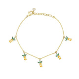 18k Plated Crystal Zircon Fruit Charm Bracelet