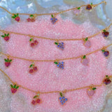 18k Plated Crystal Zircon Fruit Charm Bracelet