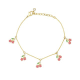 18k Plated Crystal Zircon Fruit Charm Bracelet